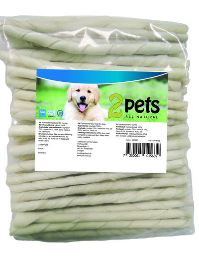 2pets Tuggpinne vriden vit, 100-pack