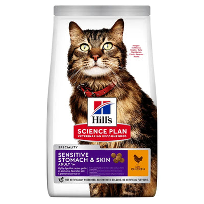 HILL'S SCIENCE PLAN Adult Sensitive Stomach & Skin torrfoder med kyckling för katt