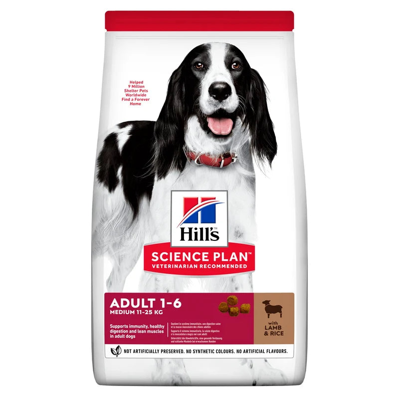 HILL'S SCIENCE PLAN Adult Medium torrfoder med lamm och ris för hund