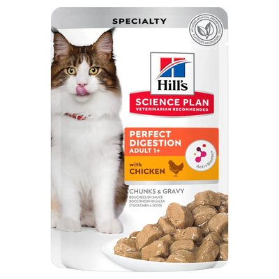 HILL'S SCIENCE PLAN Perfect Digestion Adult 1+ våtfoder med kyckling för katt - flerpack