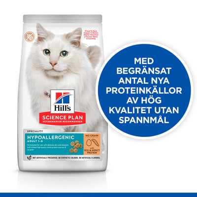 Hill's Science Plan Hypoallergenic Adult kattfoder med ägg & insektsprotein