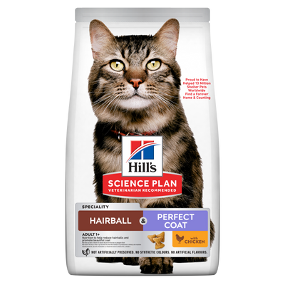 Hill's Science Plan Hairball & Perfect Coat kattfoder med kyckling för vuxna katter