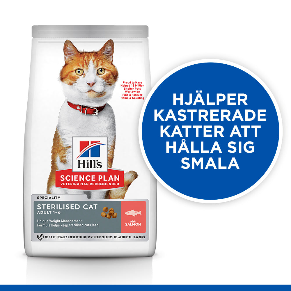 Hill's Science Plan Sterilised Cat torrfoder med lax för fullvuxna katter