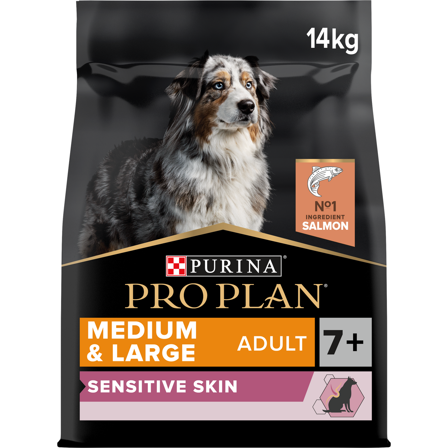 PURINA PRO PLAN Medium & Large Adult Dog 7+ Sensitive Skin Rikt på lax