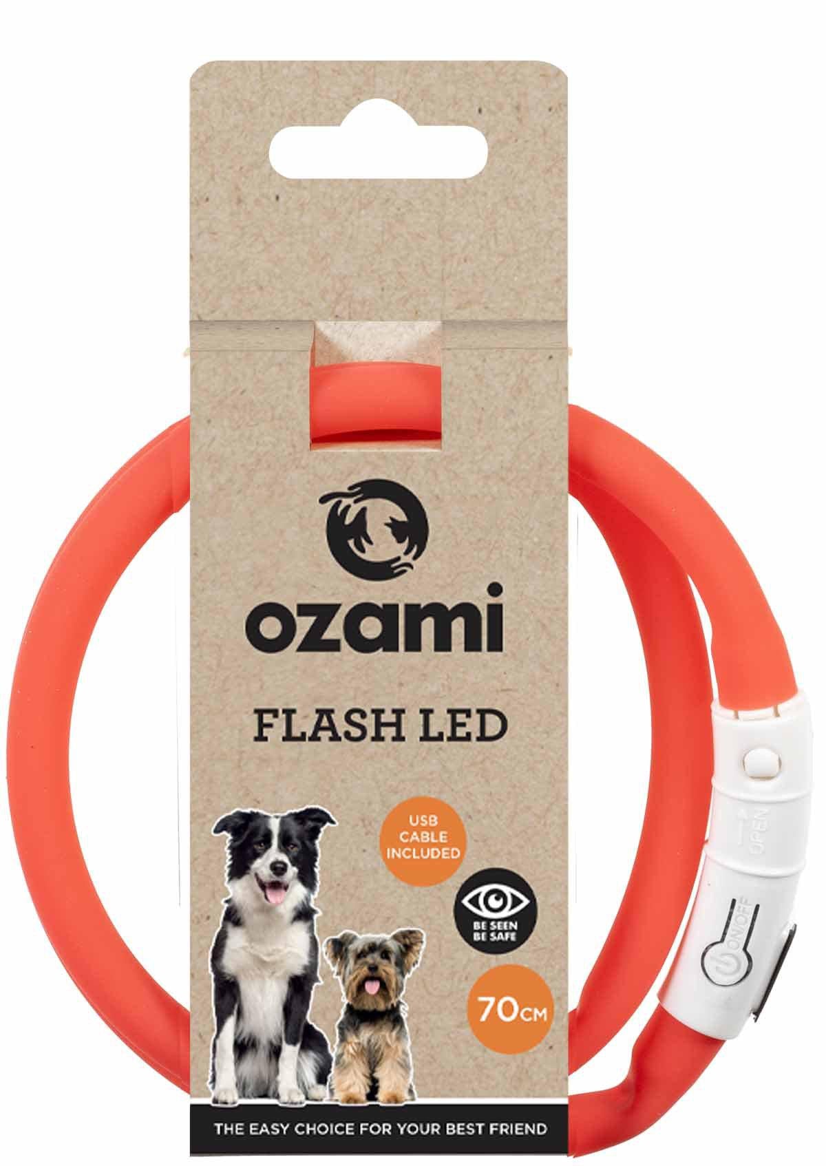 OZAMI HALSBAND FLASH LED RÖD 70CM