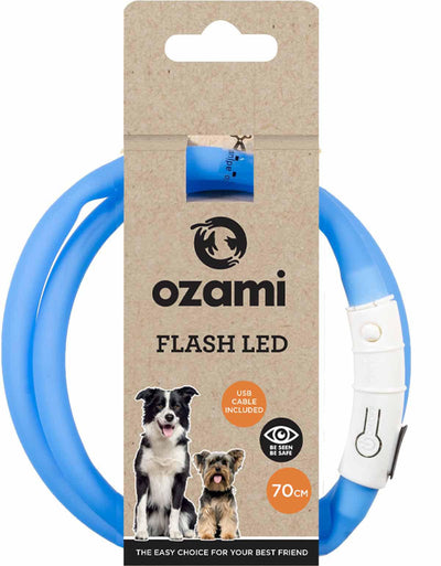 OZAMI HALSBAND FLASH LED BLÅ 70CM