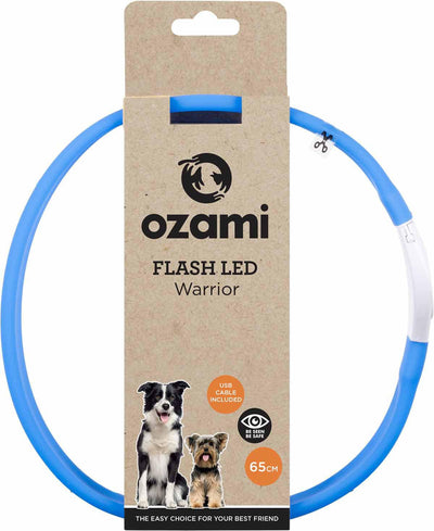 OZAMI HALSBAND FLASH WARRIOR LED BLÅ 65CM