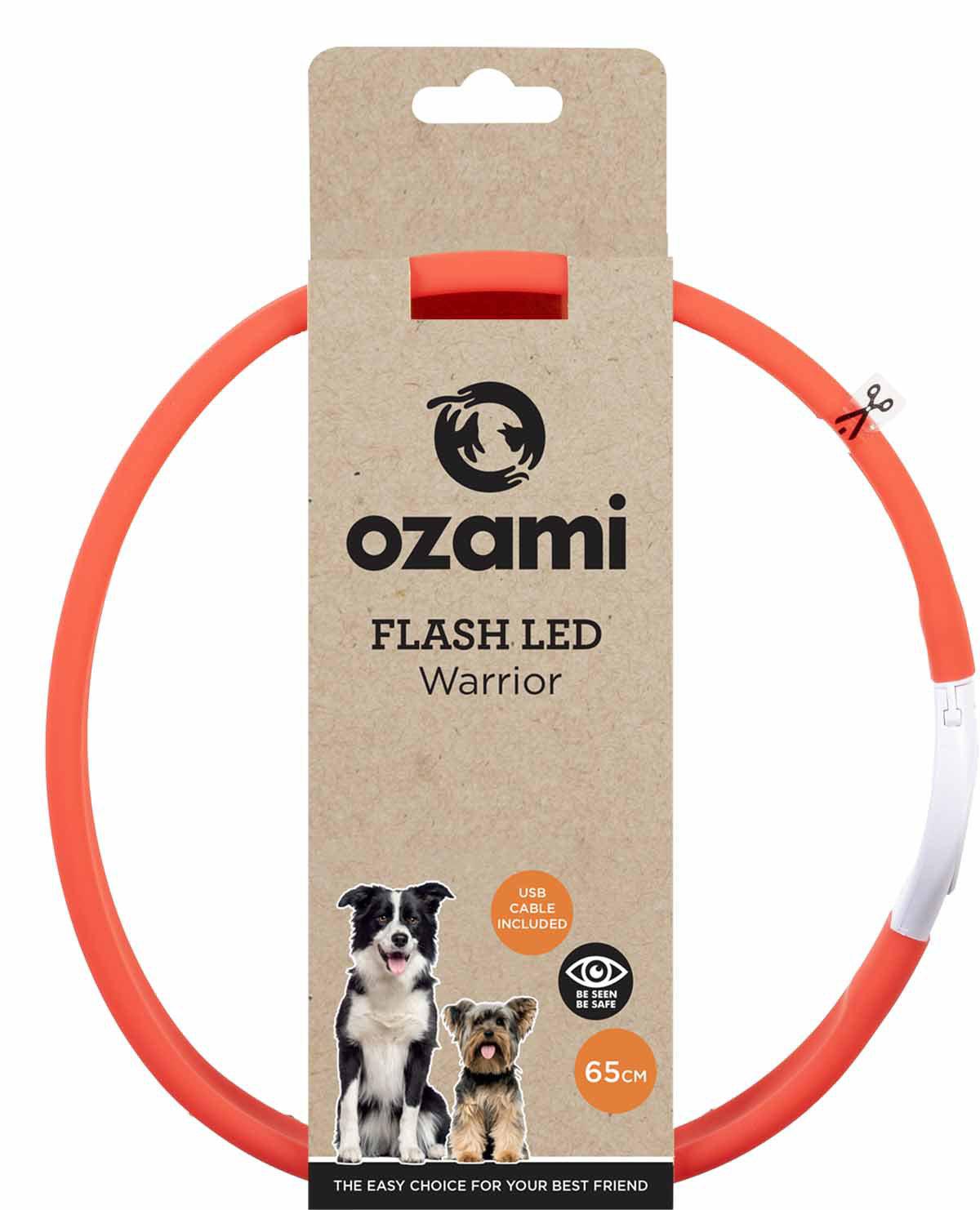 OZAMI HALSBAND FLASH WARRIOR LED RÖD 65CM