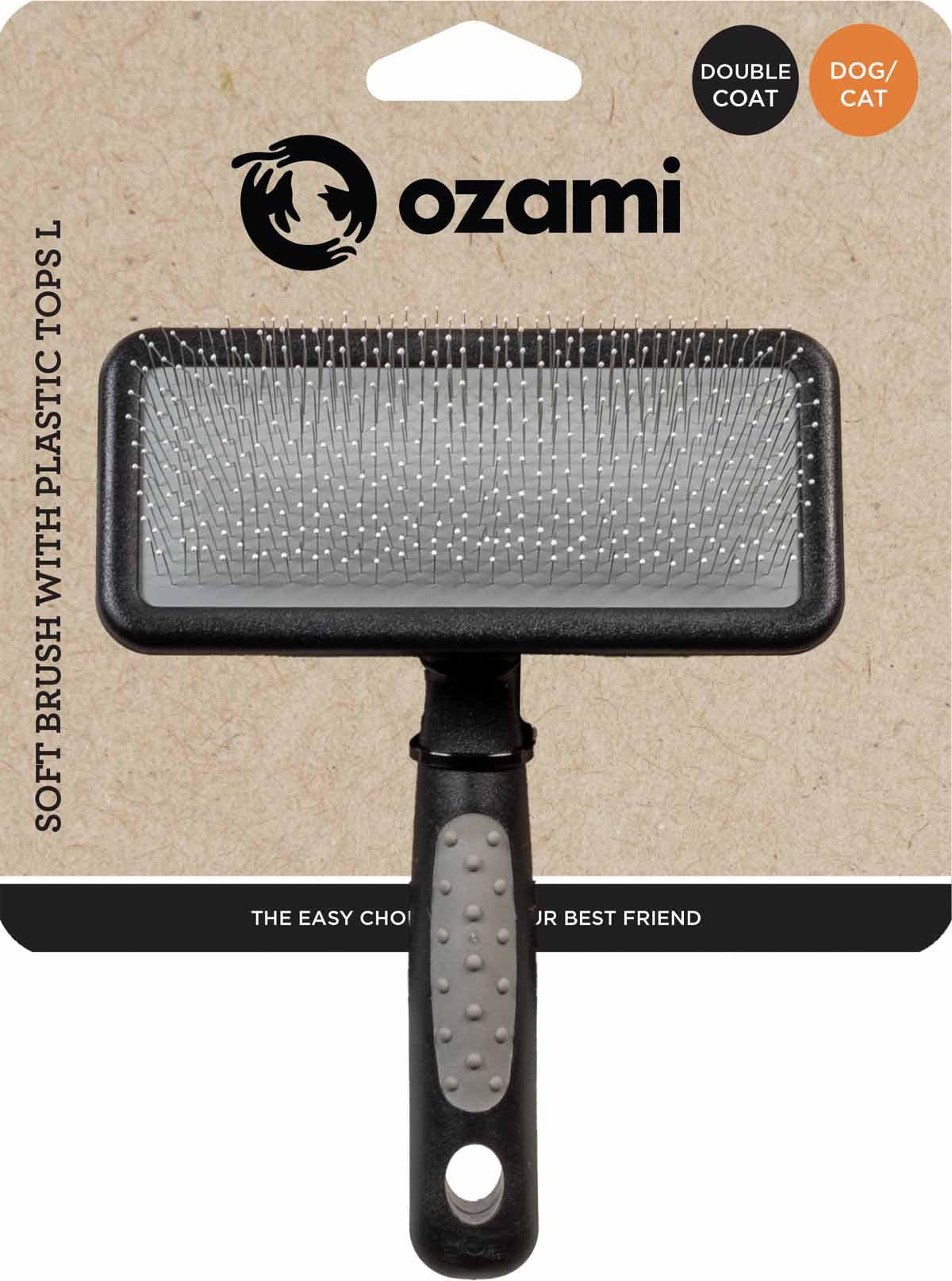 OZAMI SOFT BRUSH WITH PLASTIC TOPS LARGE 14,5x11x3,5CM