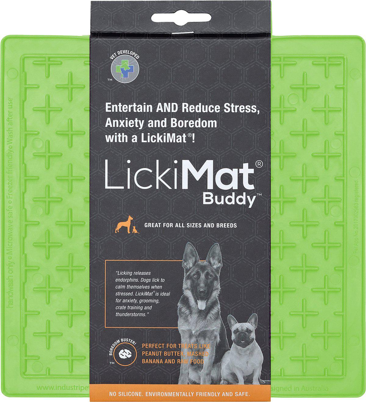 LICKI MAT HUNDSKÅL LICKIMAT BUDDY GRÖN 20x20CM