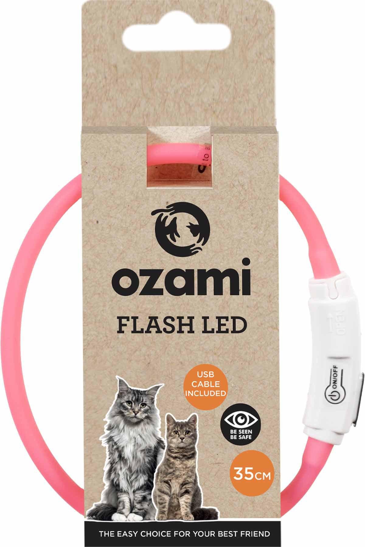 OZAMI HALSBAND FLASH LED ROSA 35CM