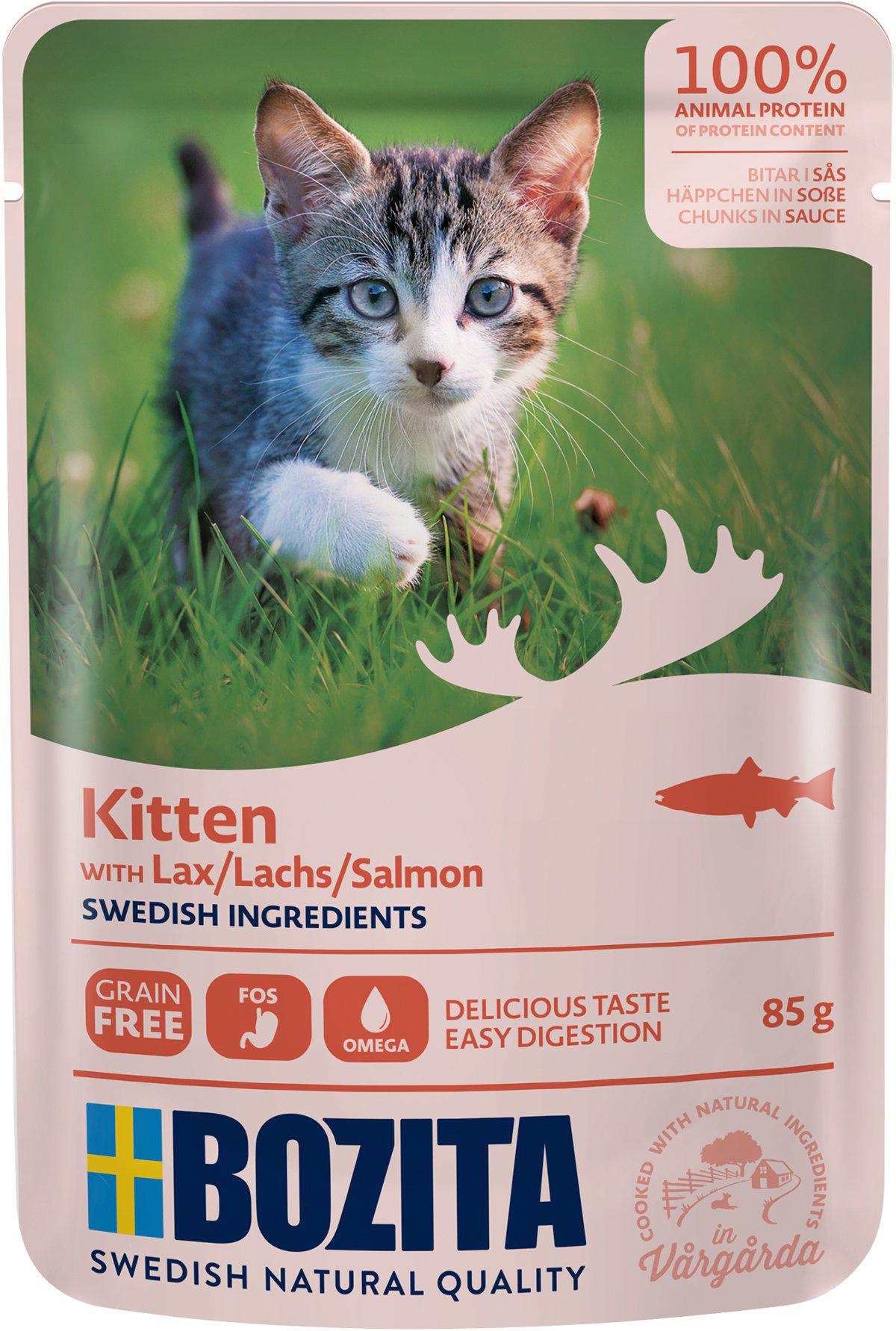 BOZITA BOZITA FELINE KITTEN LAX I SÅS POUCH 85GR