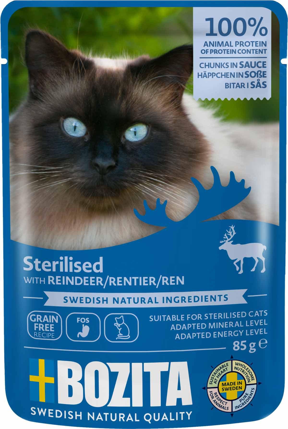 BOZITA BOZITA FELINE CHUNKS IN SAUCE STERILIZED REINDEER 85G