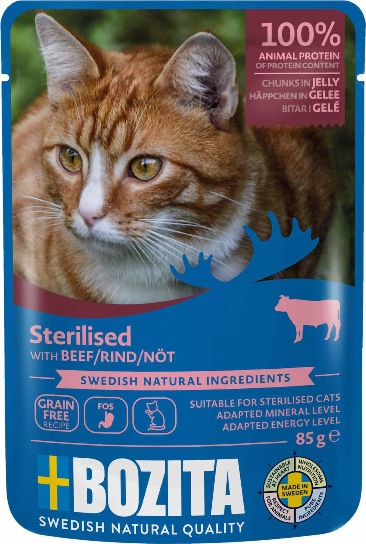 BOZITA BOZITA FELINE CHUNKS IN JELLY STERILIZED BEEF 85G