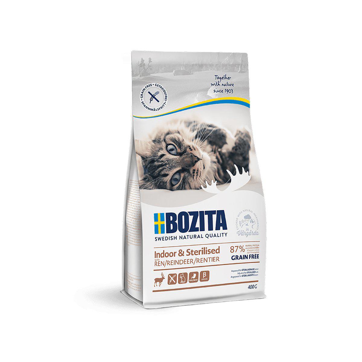 BOZITA BOZITA INDOOR & STERILISED GRAIN FREE REINDEER 400GR