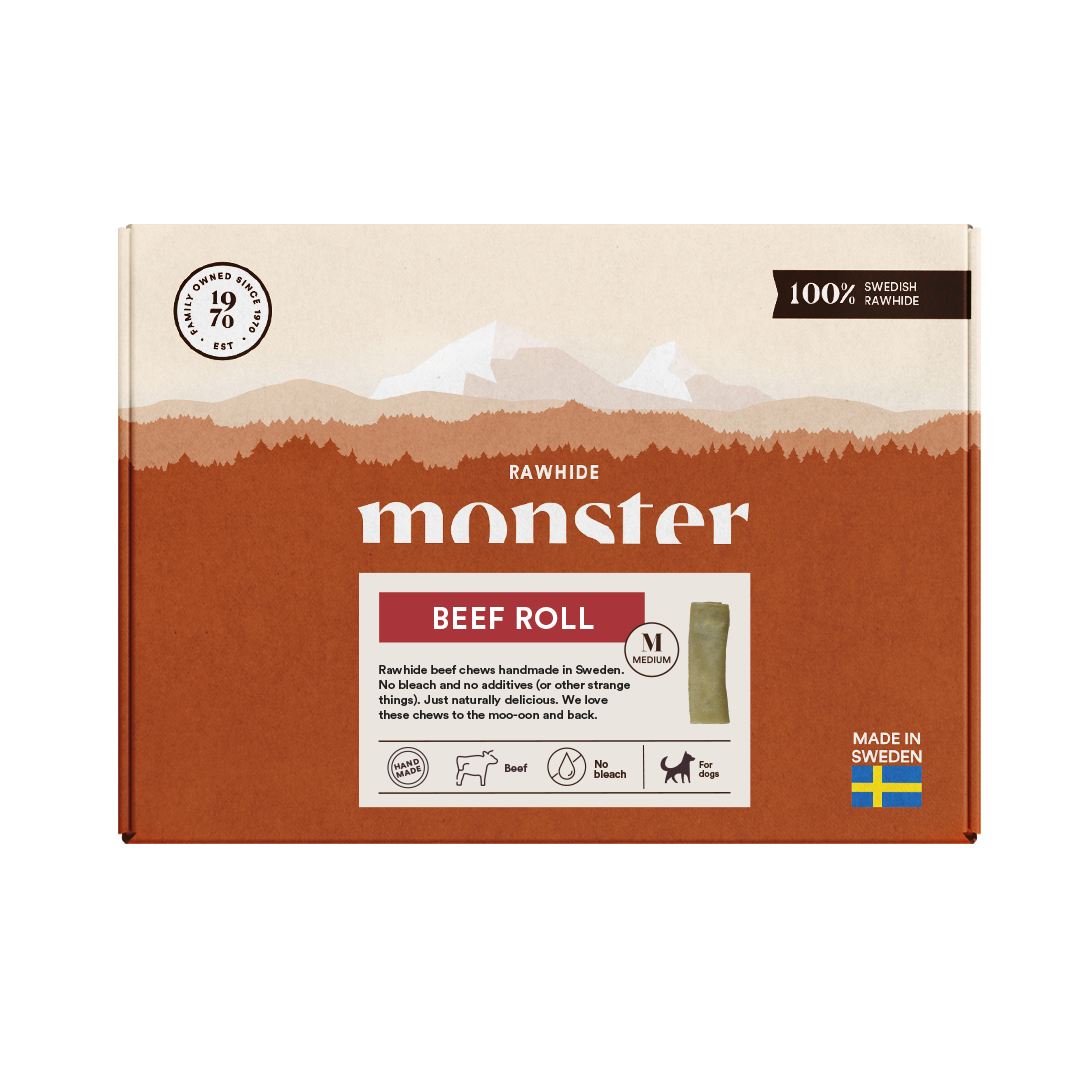 Monster Rawhide Beef Roll Box, tre storlekar