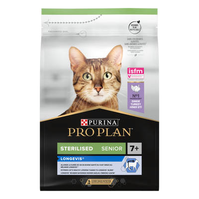 PURINA PRO PLAN Sterilised Senior 7+ LONGEVIS Rik på kalkon