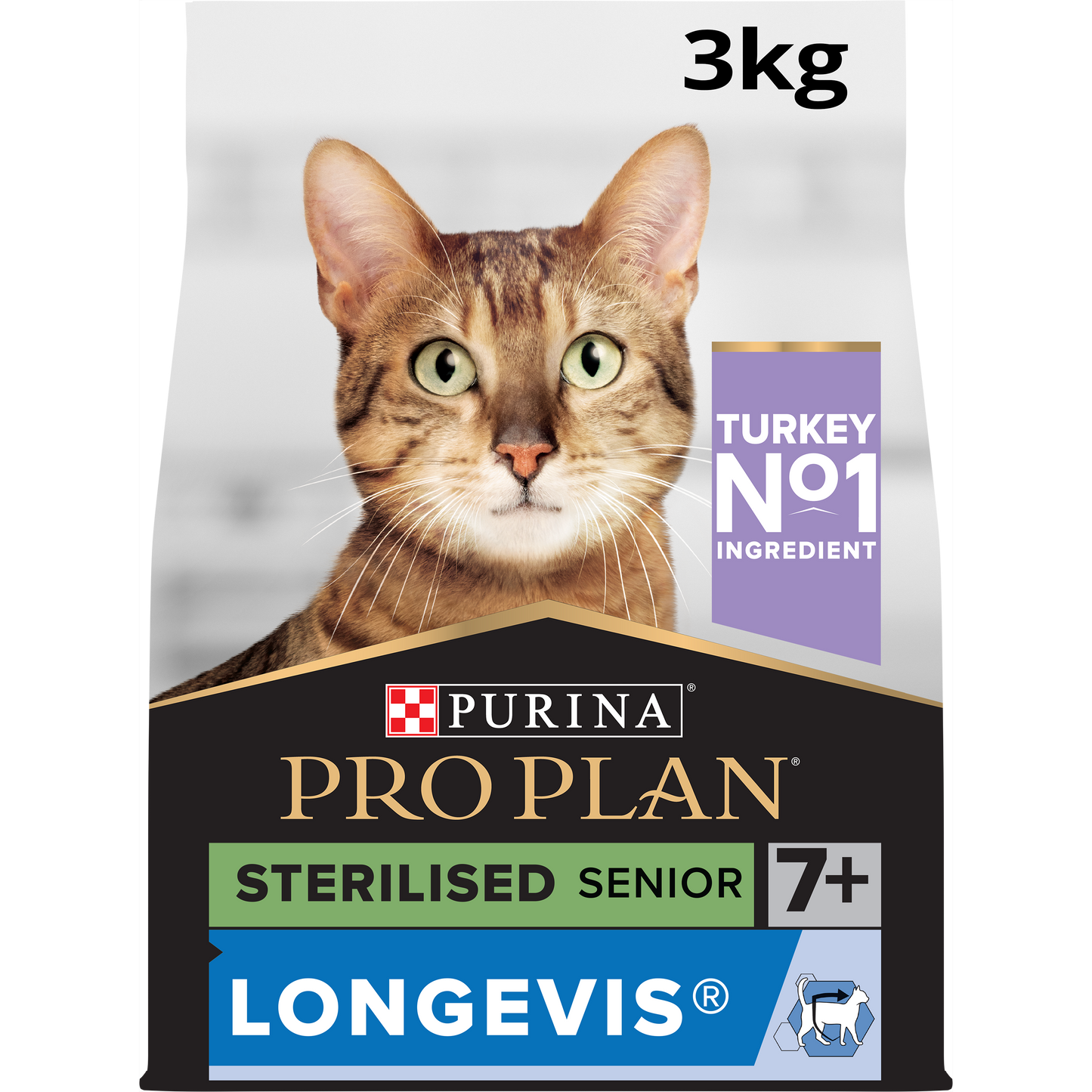 PURINA PRO PLAN Sterilised Senior 7+ LONGEVIS Rik på kalkon