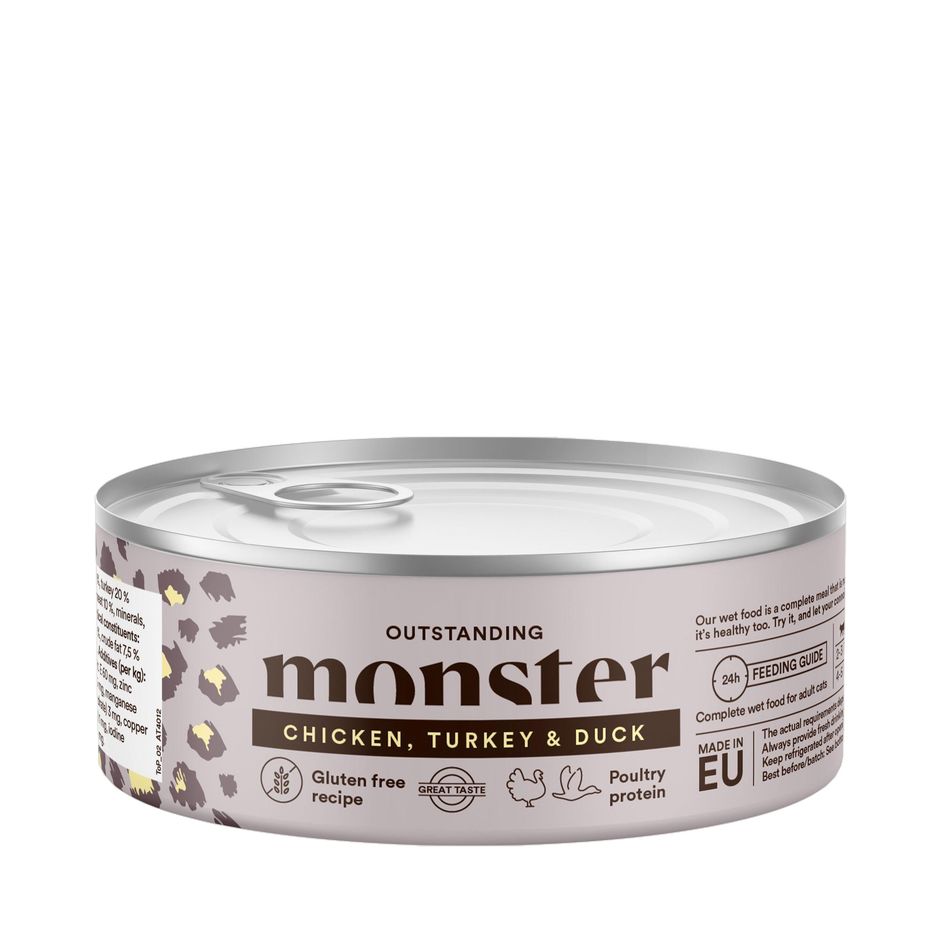 Monster Cat Adult Multi Protein Chicken/Turkey/Duck Can