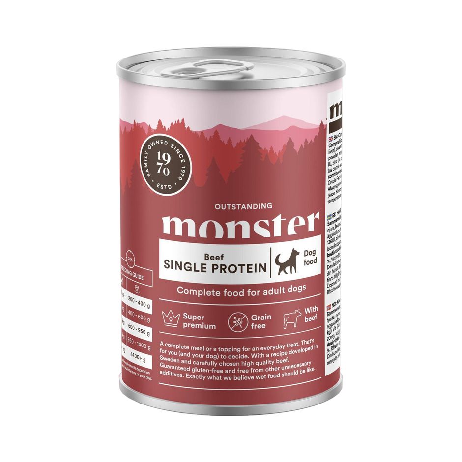 Monster Dog Adult Single Protein Beef Can