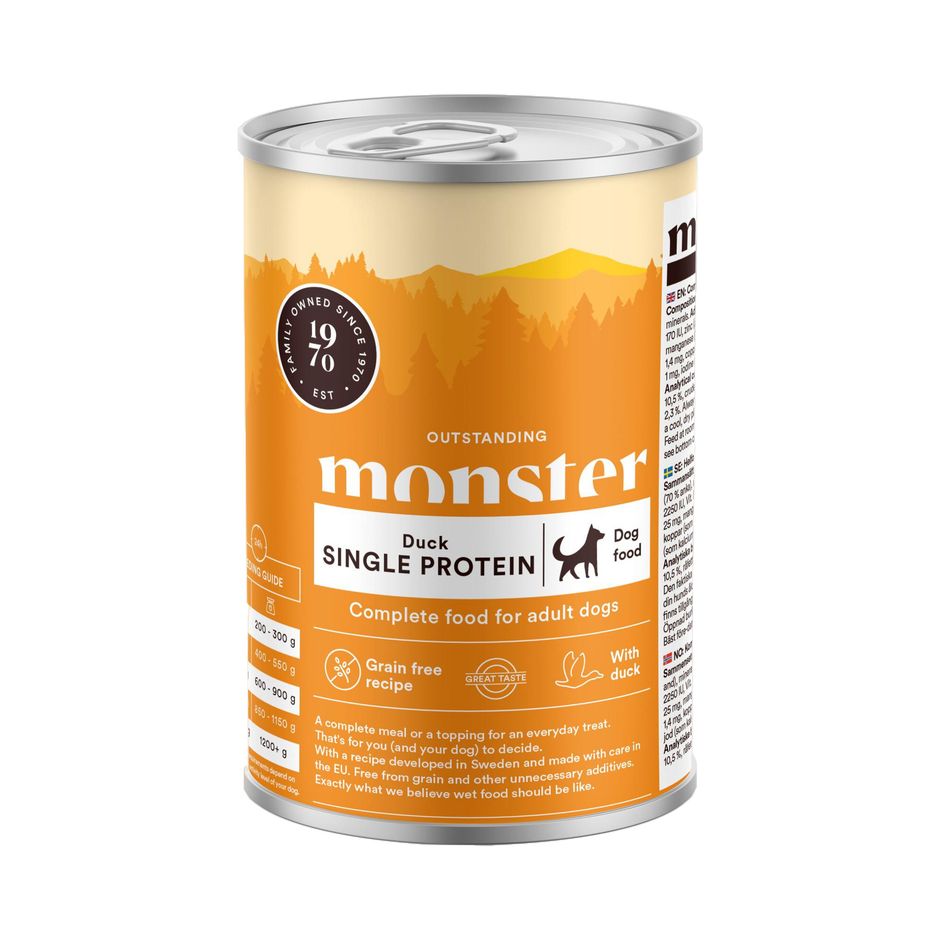 Monster Dog Adult Single Protein Duck Can