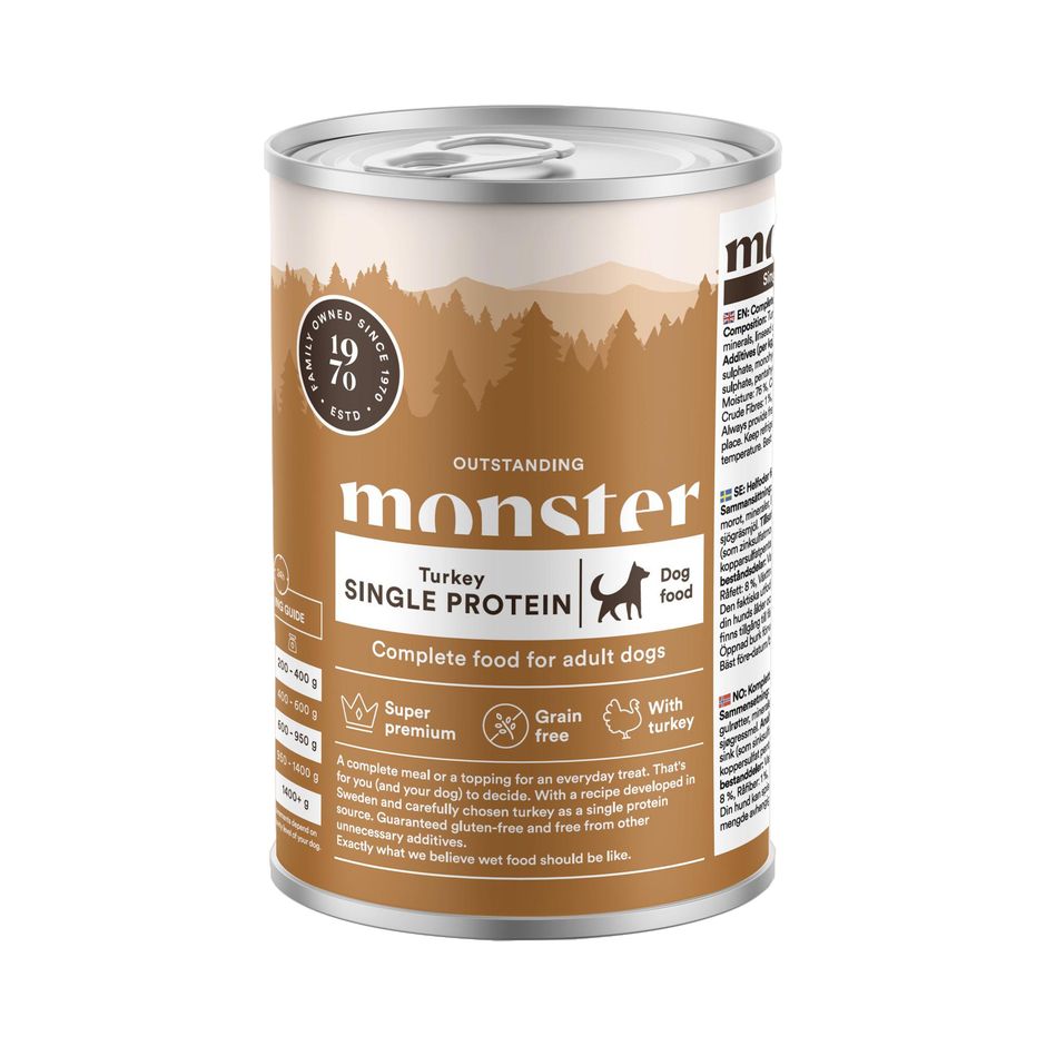 Monster Dog Adult Single Protein Turkey Can